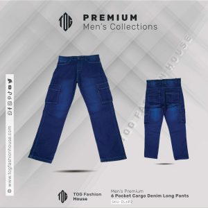 6 Pocket Cargo Denim Long Pants