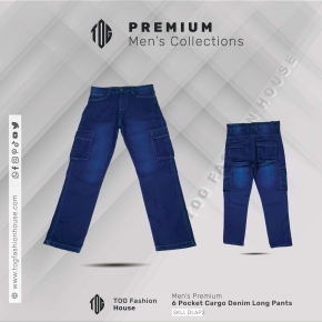 6 Pocket Cargo Denim Long Pants
